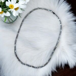 Elegant Sterling Silver 925 Figaro Link Chain Necklace 14.0 Grams